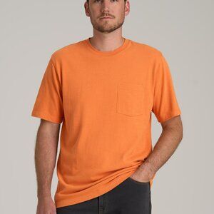 American Tall LJ&S Workwear Pocket T-Shirt for Tall Men in Marmalade Size 2XL2XL